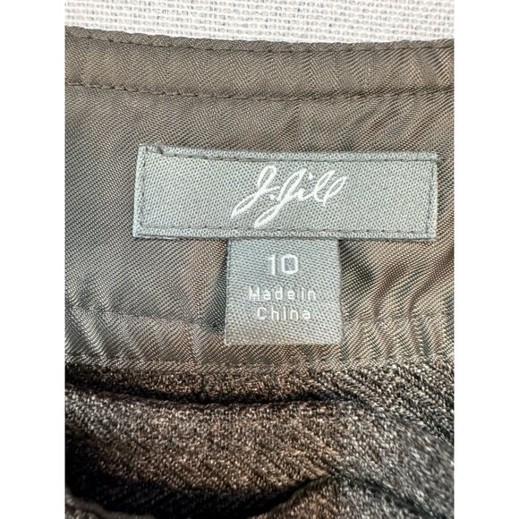 J. Jill Womens Herringbone Trousers Pants Size Brown 10 Career - Picture 2 of 10